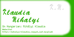 klaudia mihalyi business card